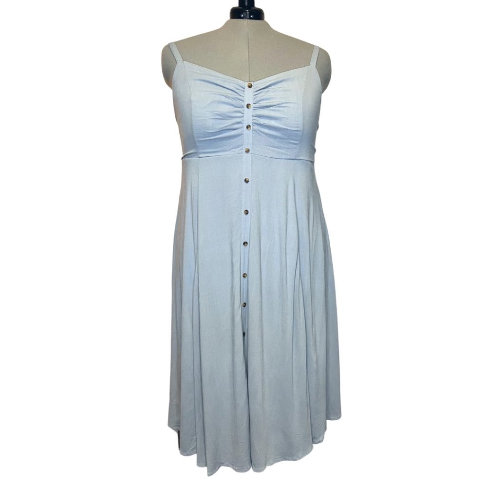 Torrid Midi Textured Woven Button-Front Dress